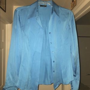 Blue Silk Blouse